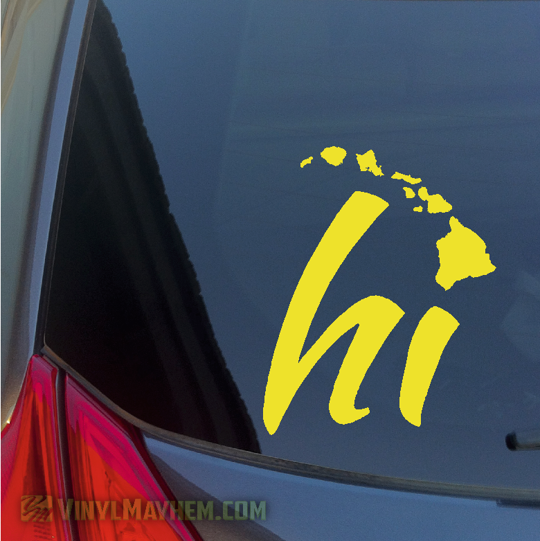 Hi Hawaiian Islands vinyl sticker