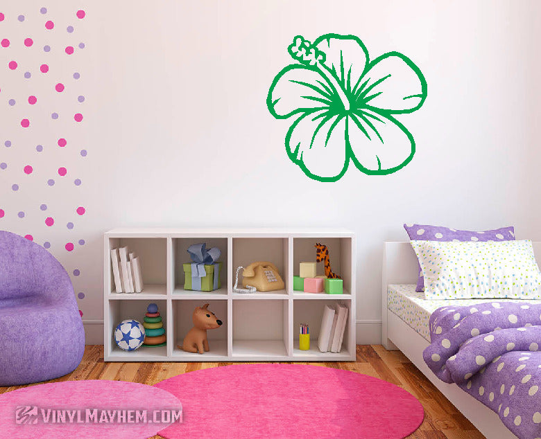 Hibiscus flower facing left vinyl sticker