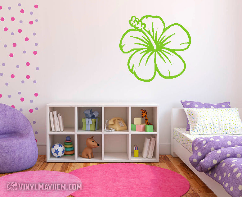 Hibiscus flower facing left vinyl sticker