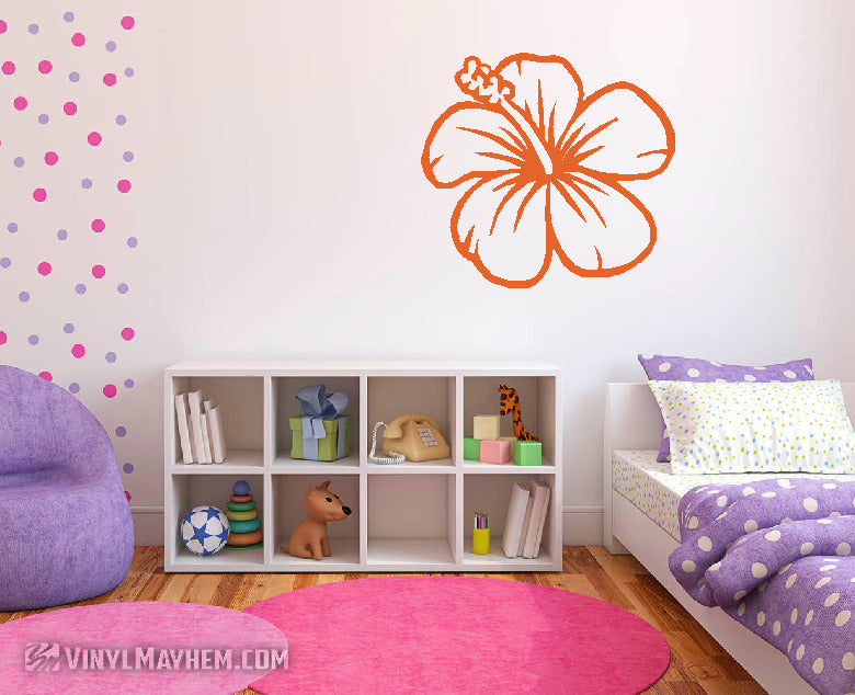 Hibiscus flower facing left vinyl sticker