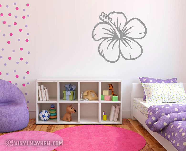Hibiscus flower facing left vinyl sticker