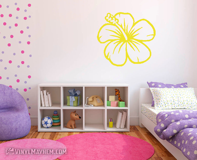 Hibiscus flower facing left vinyl sticker