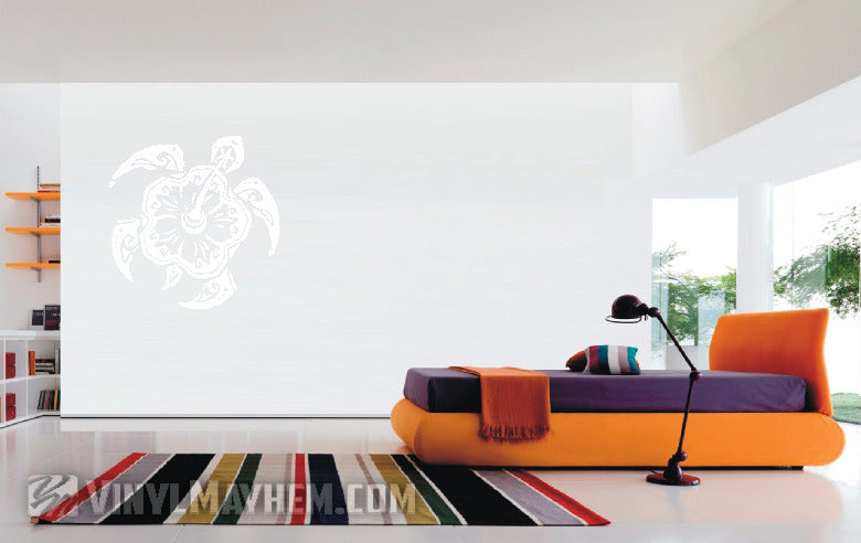 Hibiscus tribal turtle vinyl sticker