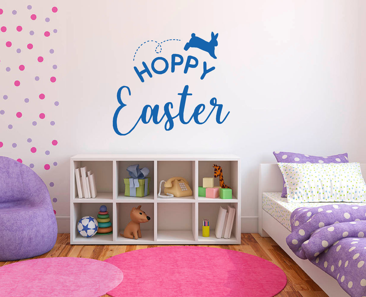 Hoppy Easter with bunny hopping vinyl sticker