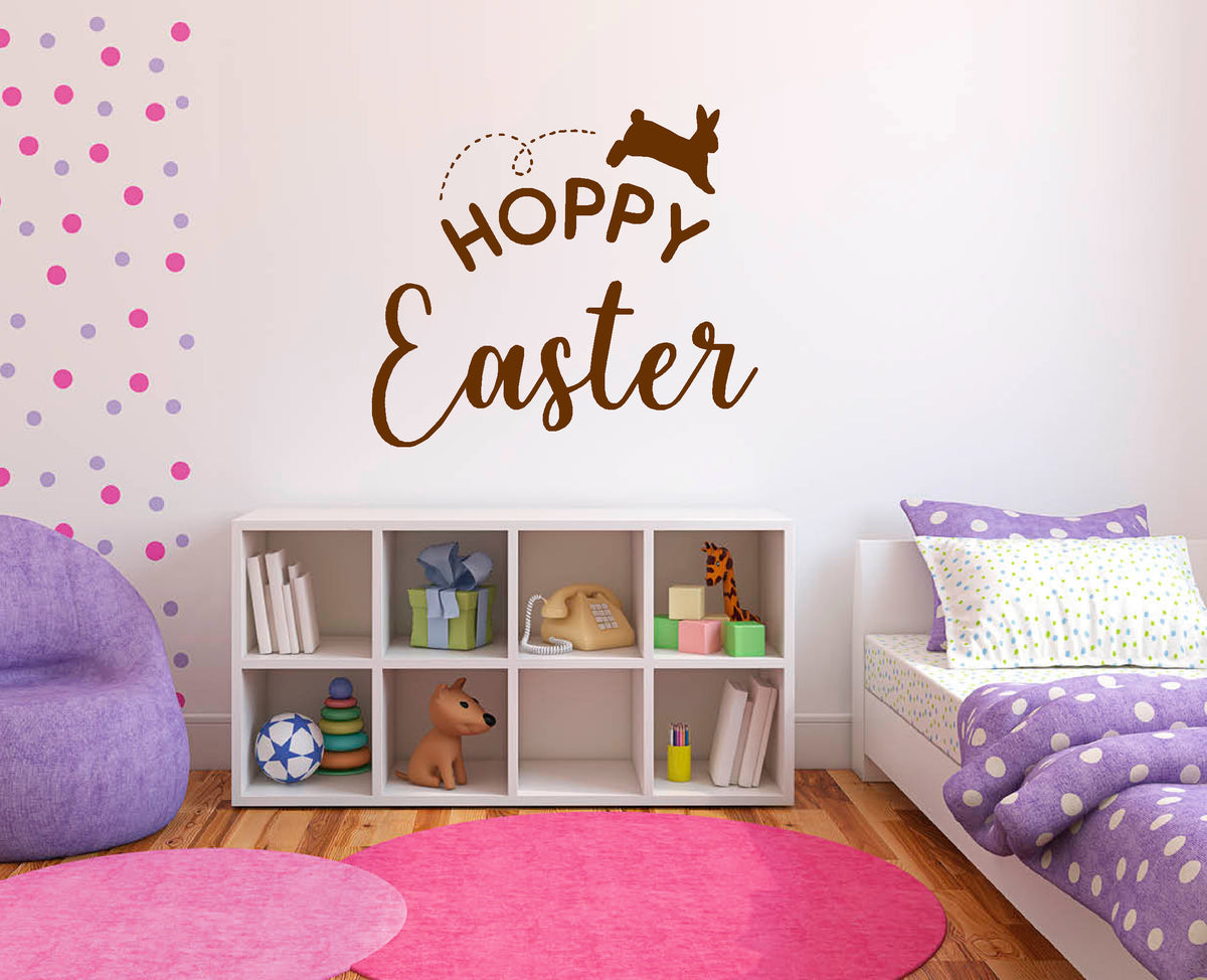 Hoppy Easter with bunny hopping vinyl sticker