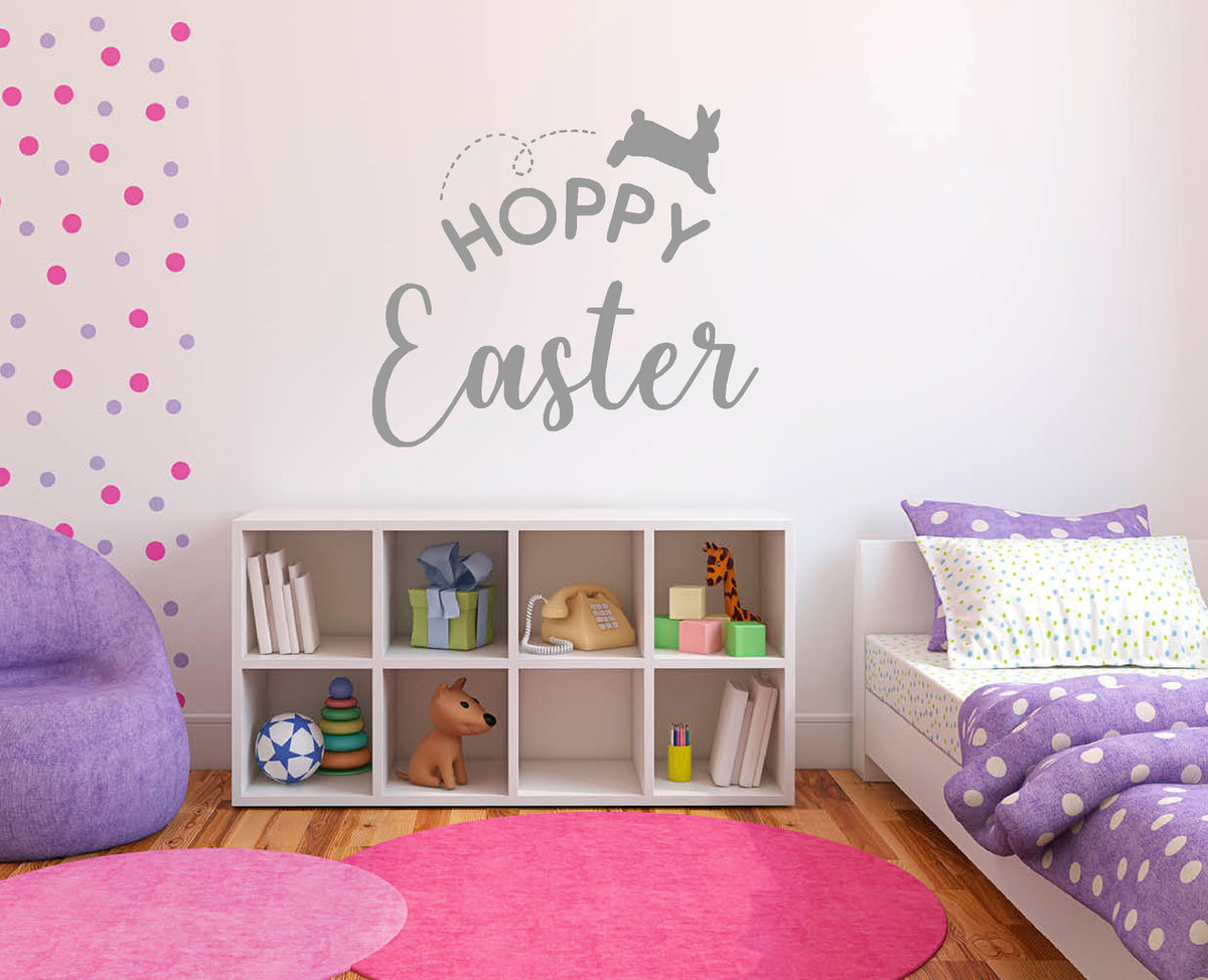 Hoppy Easter with bunny hopping vinyl sticker