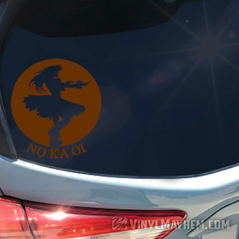 Hawaiian Hula Girl No Ka Oi vinyl sticker