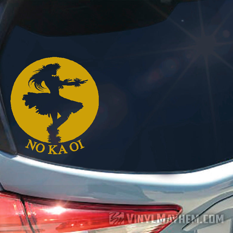 Hawaiian Hula Girl No Ka Oi vinyl sticker