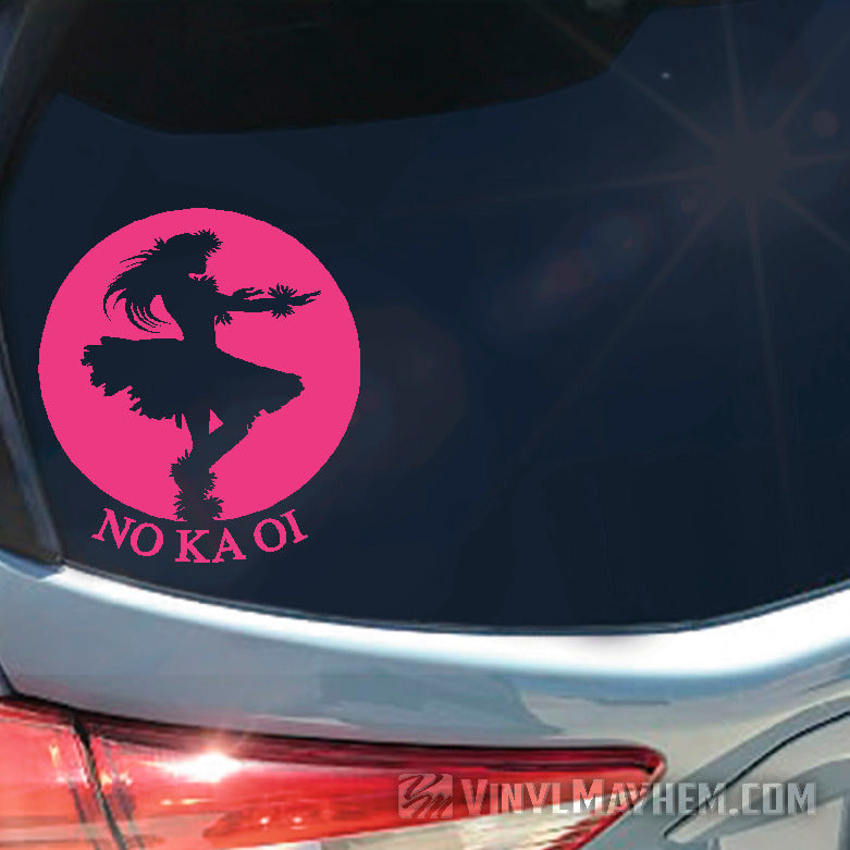 Hawaiian Hula Girl No Ka Oi vinyl sticker