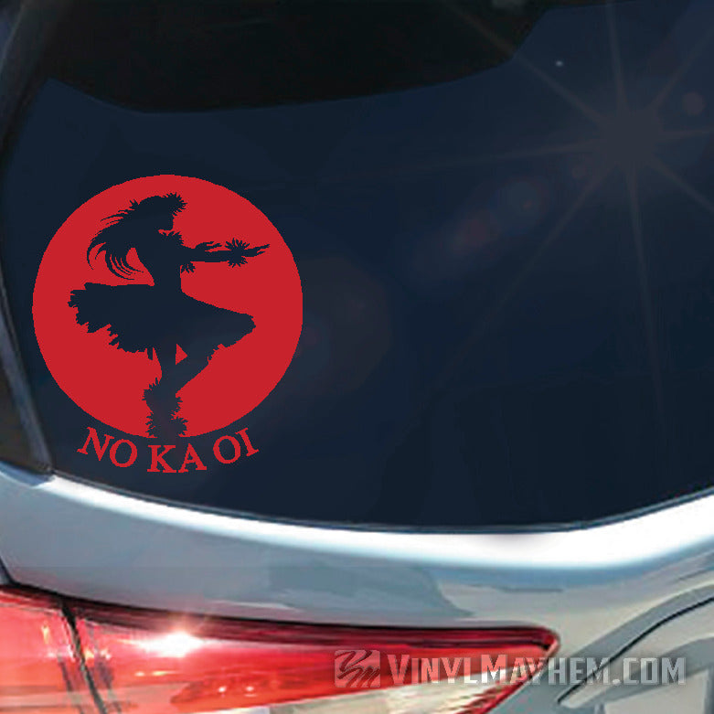 Hawaiian Hula Girl No Ka Oi vinyl sticker