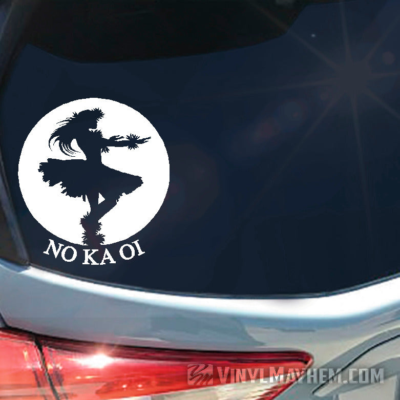 Hawaiian Hula Girl No Ka Oi vinyl sticker