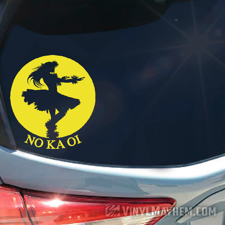 Hawaiian Hula Girl No Ka Oi vinyl sticker