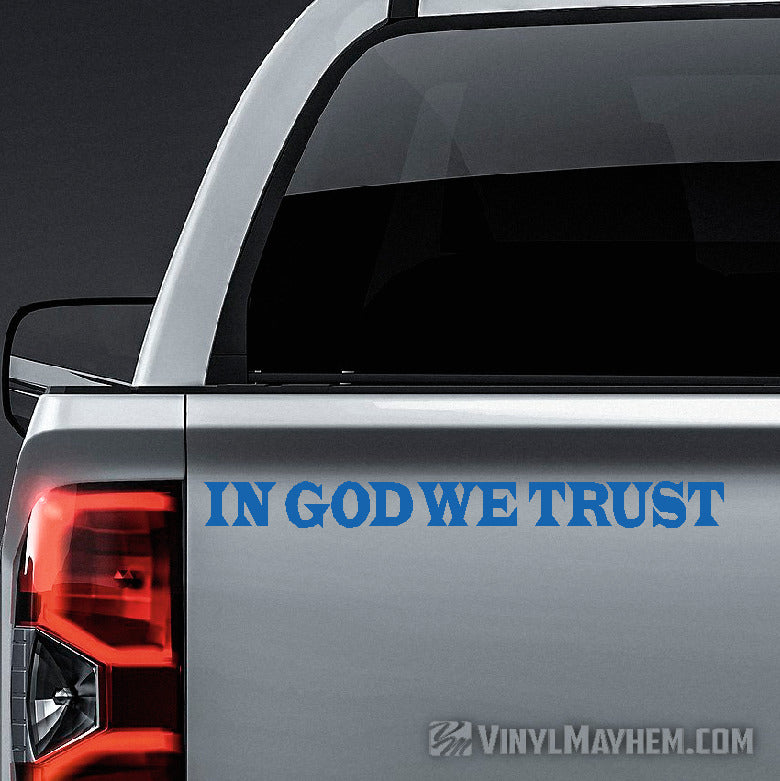 In God We Trust Latin font vinyl sticker