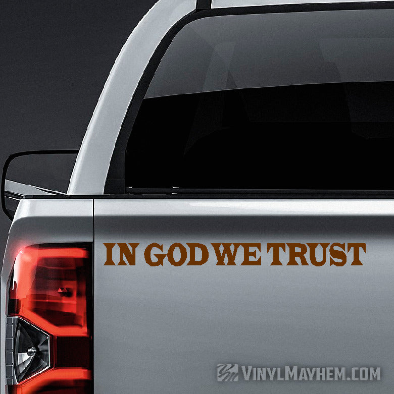 In God We Trust Latin font vinyl sticker
