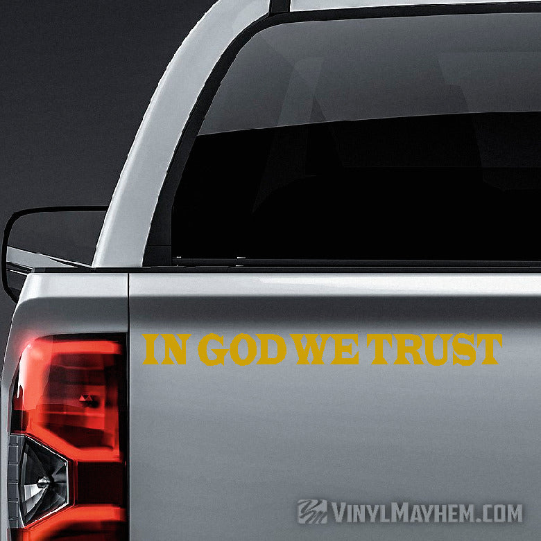 In God We Trust Latin font vinyl sticker