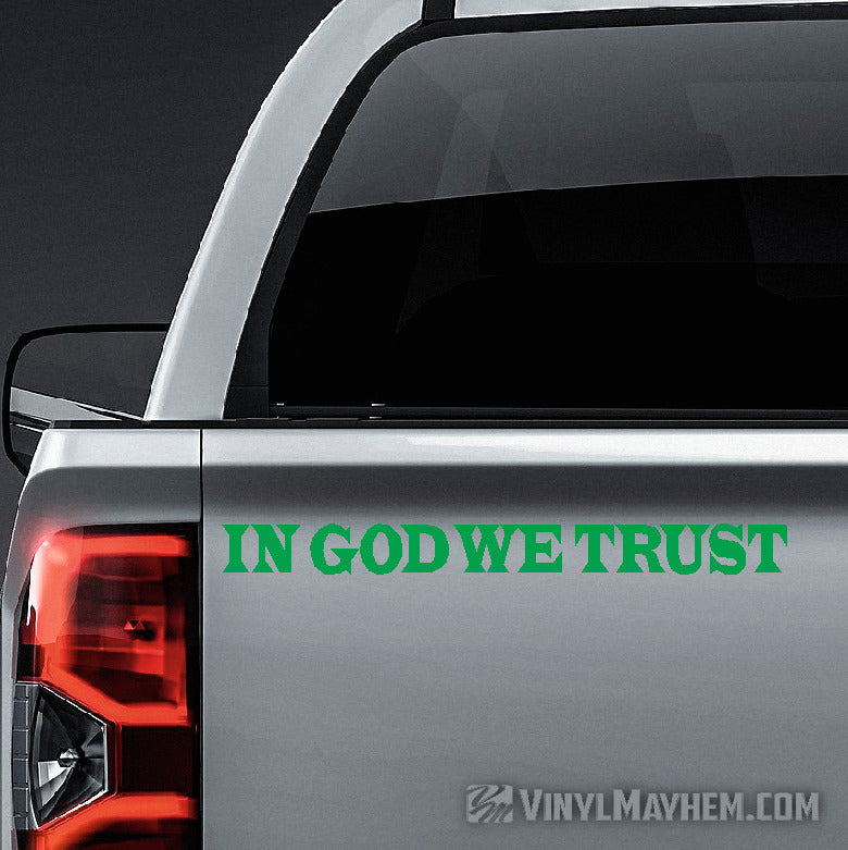In God We Trust Latin font vinyl sticker