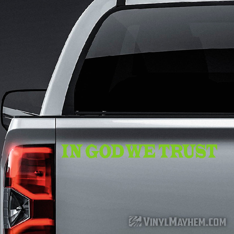In God We Trust Latin font vinyl sticker