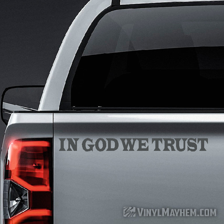 In God We Trust Latin font vinyl sticker