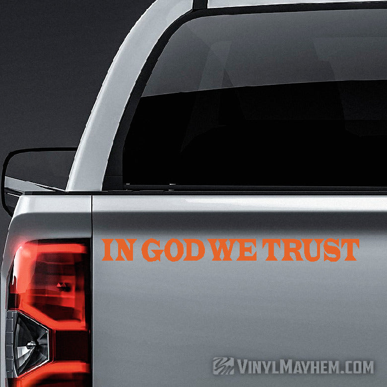 In God We Trust Latin font vinyl sticker