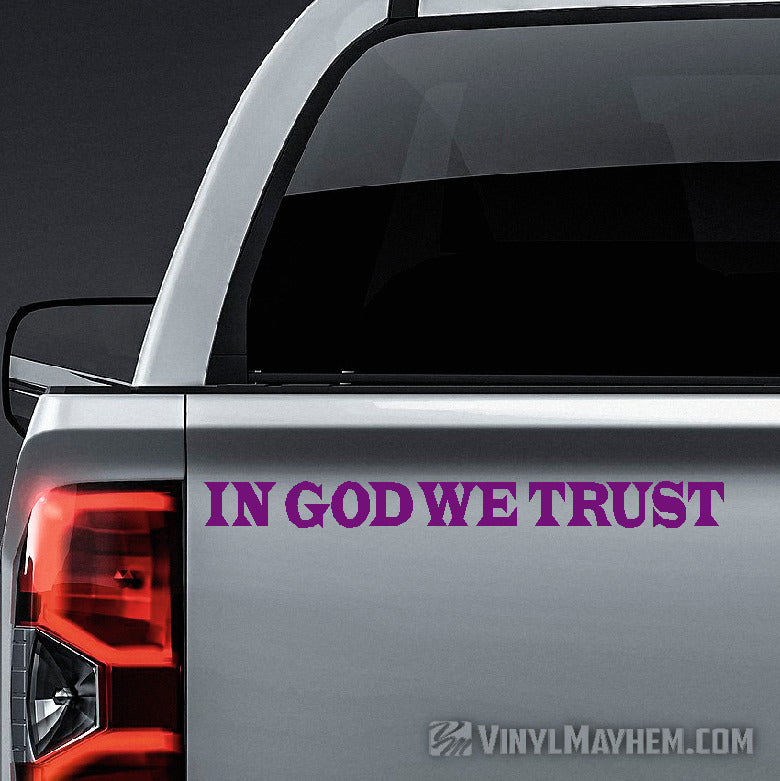 In God We Trust Latin font vinyl sticker