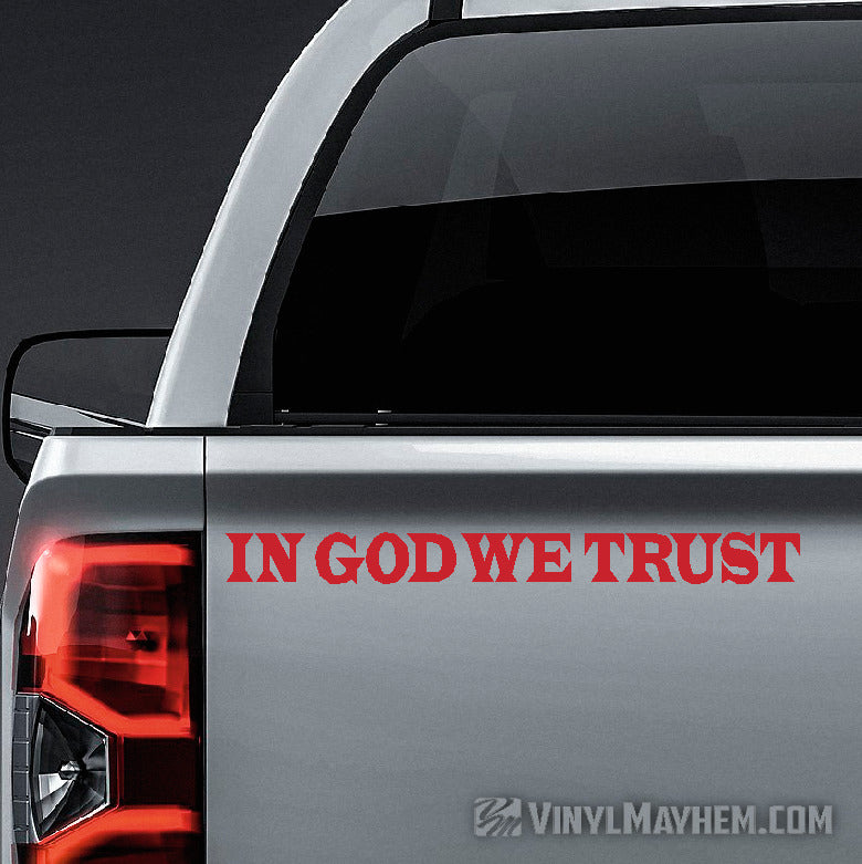 In God We Trust Latin font vinyl sticker