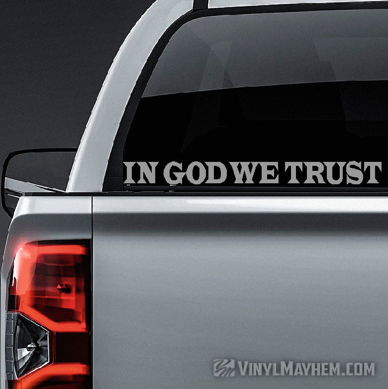 In God We Trust Latin font vinyl sticker