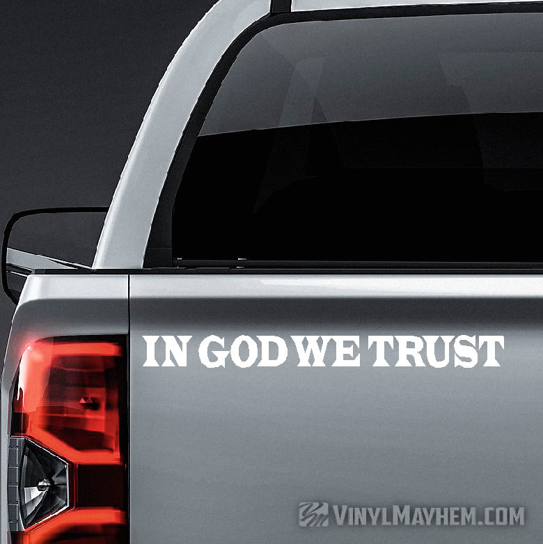 In God We Trust Latin font vinyl sticker