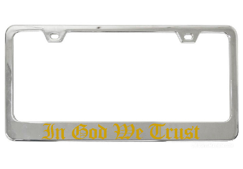 In God We Trust chrome license plate frame