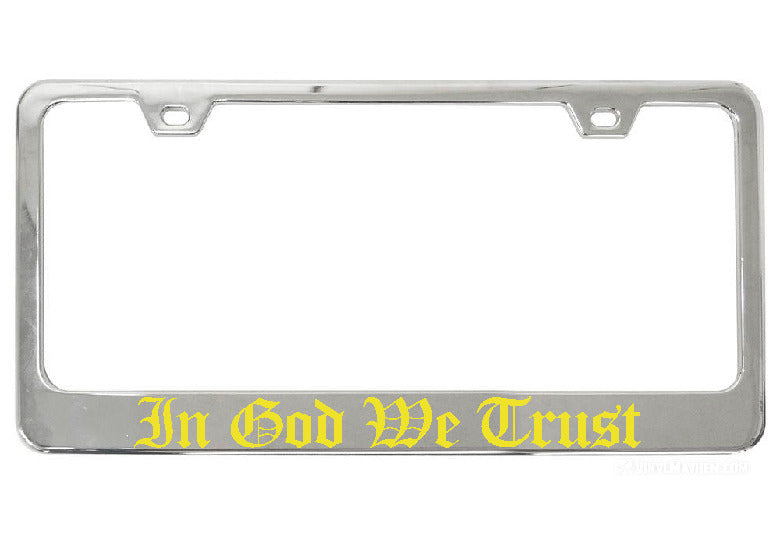 In God We Trust chrome license plate frame