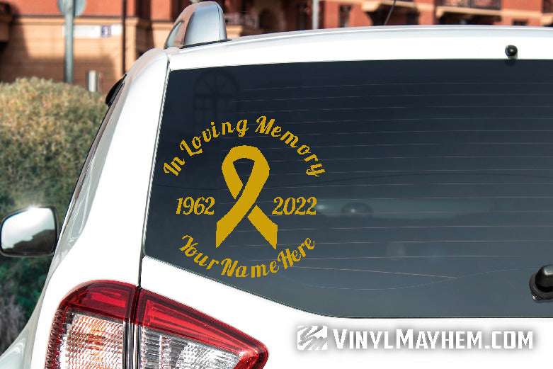 In loving Memory Awareness Ribbon add custom text vinyl sticker