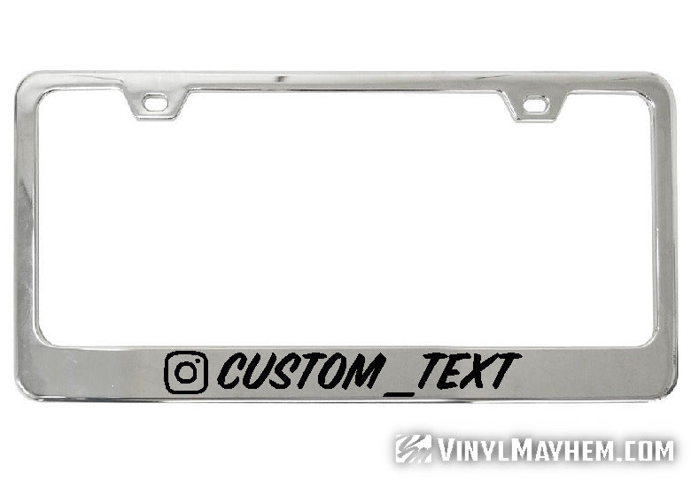 Instagram username your own color lettering and font chrome license plate frame