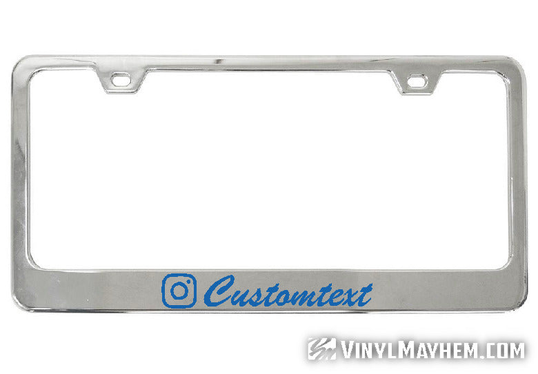 Instagram username your own color lettering and font chrome license plate frame