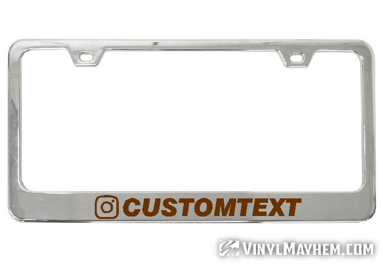 Instagram username your own color lettering and font chrome license plate frame