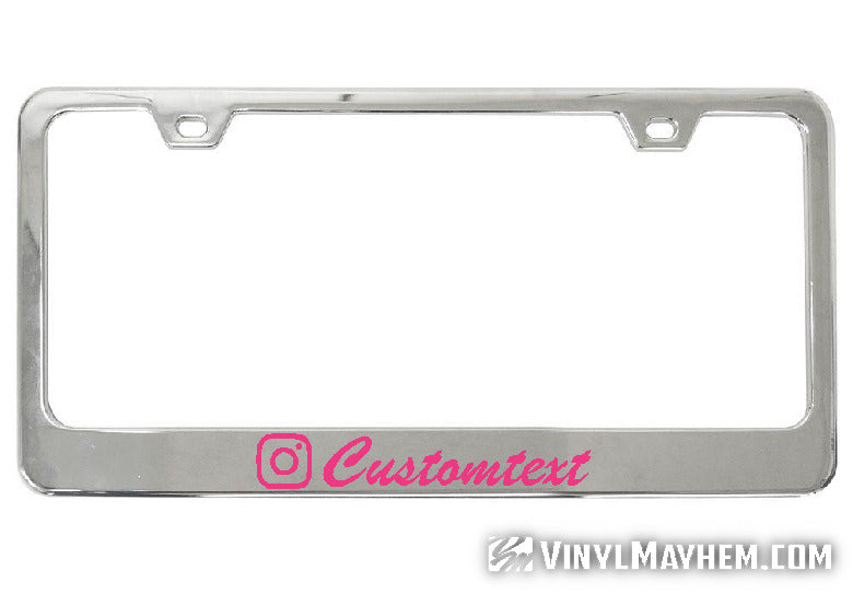 Instagram username your own color lettering and font chrome license plate frame