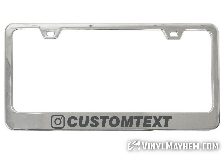 Instagram username your own color lettering and font chrome license plate frame