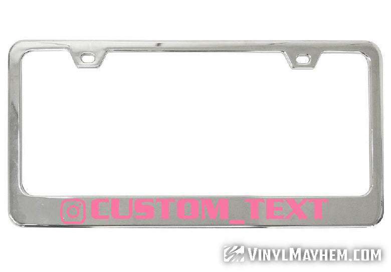 Instagram username your own color lettering and font chrome license plate frame