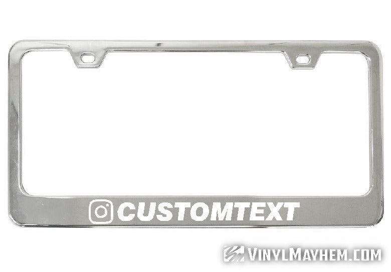 Instagram username your own color lettering and font chrome license plate frame
