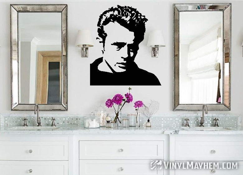 James Dean wearing sweater vinyl sticker