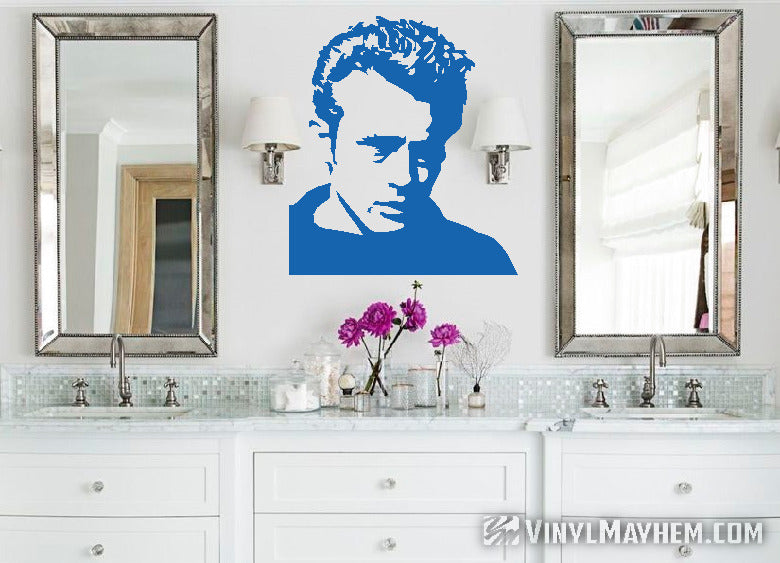 James Dean wearing sweater vinyl sticker