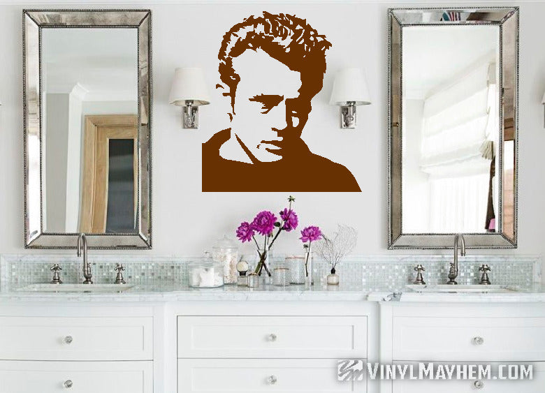 James Dean wearing sweater vinyl sticker
