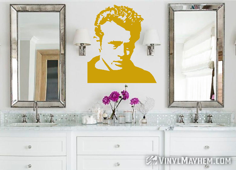 James Dean wearing sweater vinyl sticker