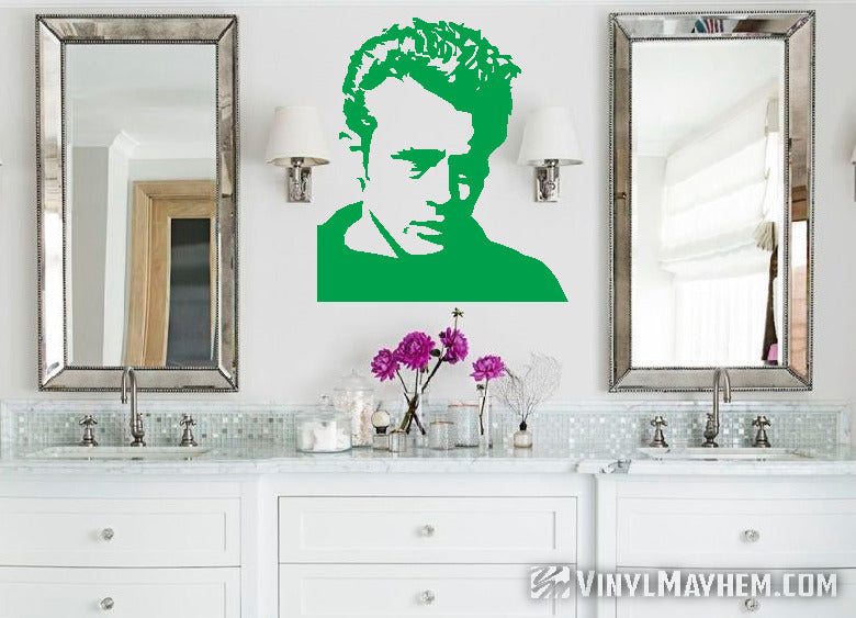 James Dean wearing sweater vinyl sticker