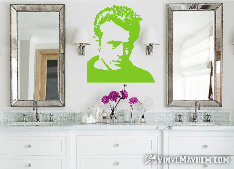 James Dean wearing sweater vinyl sticker
