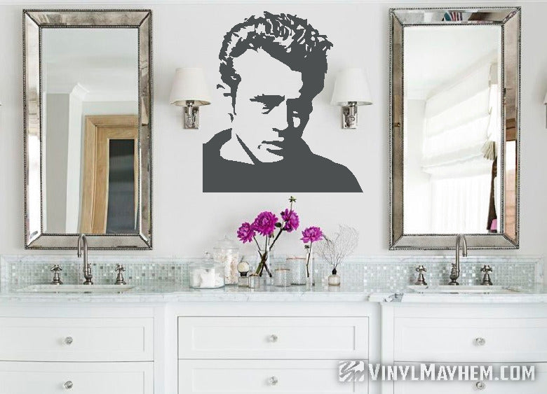 James Dean wearing sweater vinyl sticker