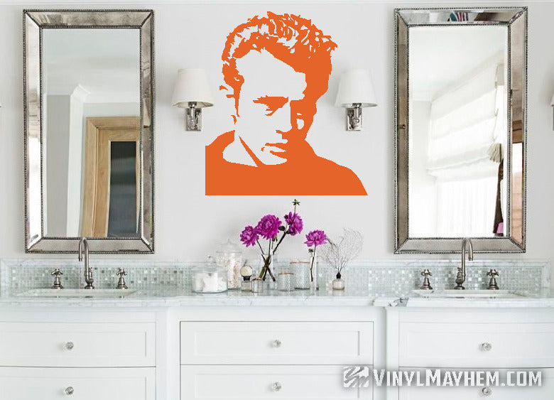 James Dean wearing sweater vinyl sticker