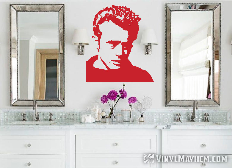 James Dean wearing sweater vinyl sticker