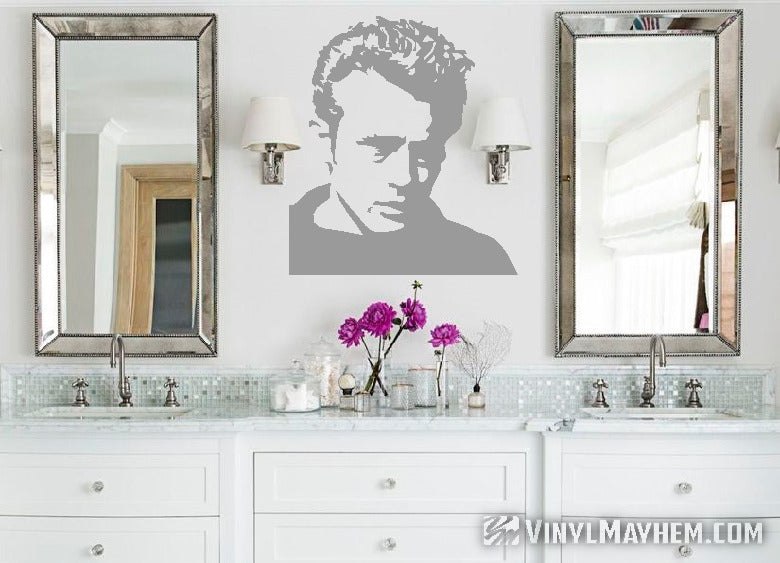 James Dean wearing sweater vinyl sticker