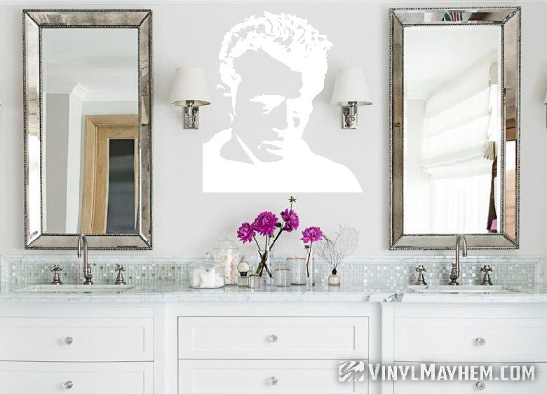 James Dean wearing sweater vinyl sticker