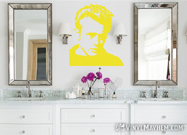 James Dean wearing sweater vinyl sticker