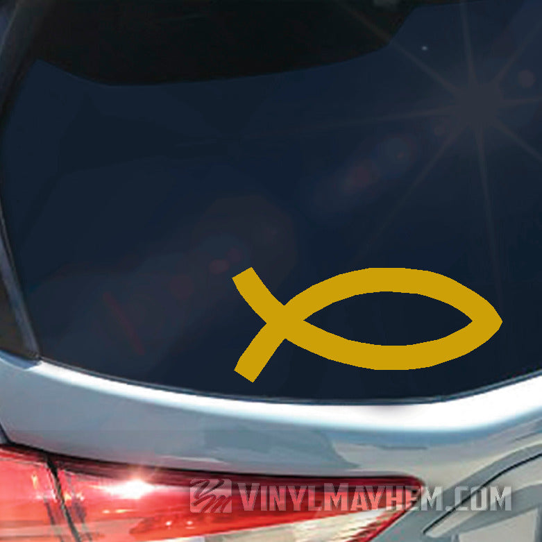 Jesus Fish thick line vinyl sticker